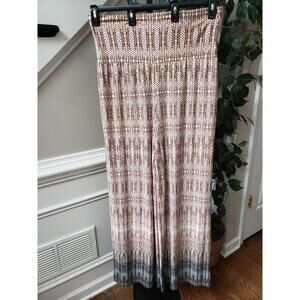 CATO Trouser Pants Womens 14/16W Multi Geometric Polyester High Waist Wide Leg
